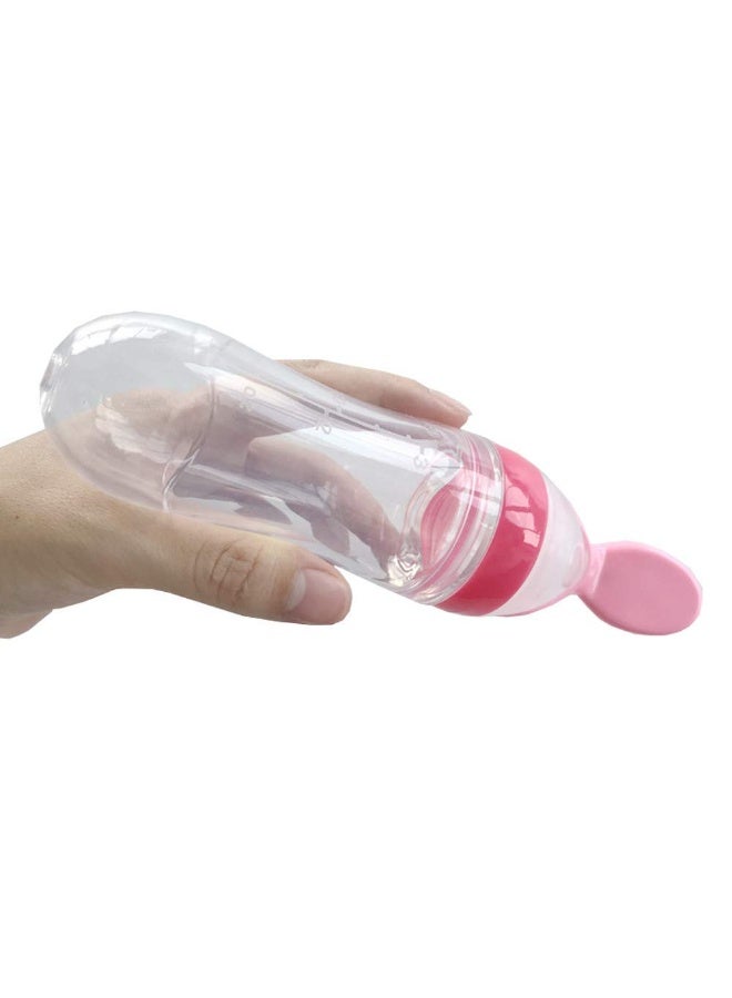 Daytoyz Silicone Squeeze Bottle Spoon Baby Feeding Cereal, Rice, Supplement with Dispensing Feeder, Food Dispensing Spoon, Infant Newborn Toddler Food Supplement Set- 90ml Pink - Image 5